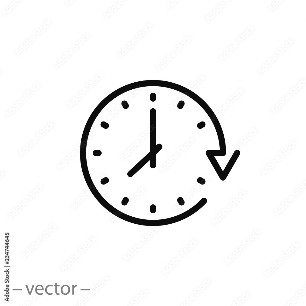 clock icon, time line sign on white background - editable vector illustration eps10 clock icon, time line sign on white background - editable vector illustration eps10
