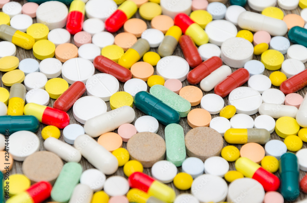 Pharmacy theme.Assorted pharmaceutical medicine pills Pharmacy theme.Assorted pharmaceutical medicine pills