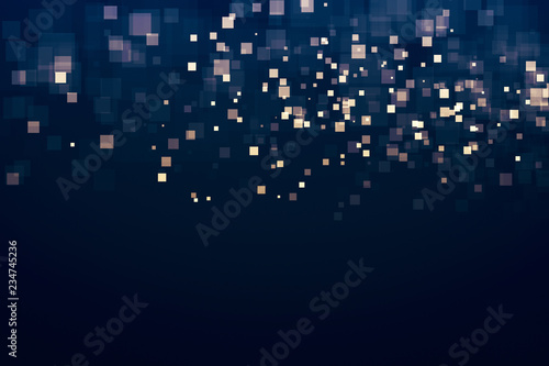 Glitter lights glittering squares shape background. Defocused bokeh dark. Illustration