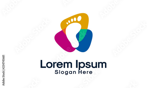 footprint foot mark leg walks vector logo image icon silhouette