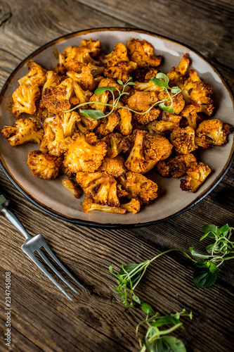 Cauliflower rosettes in a herbal marinade.