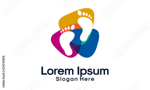 footprint foot mark leg walks vector logo image icon silhouette