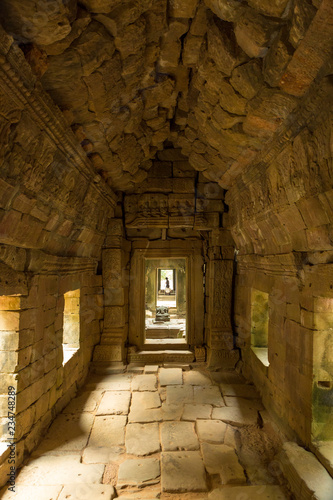 Interior of Preah Khan temple. UNESCO Heritage site in Cambodia.