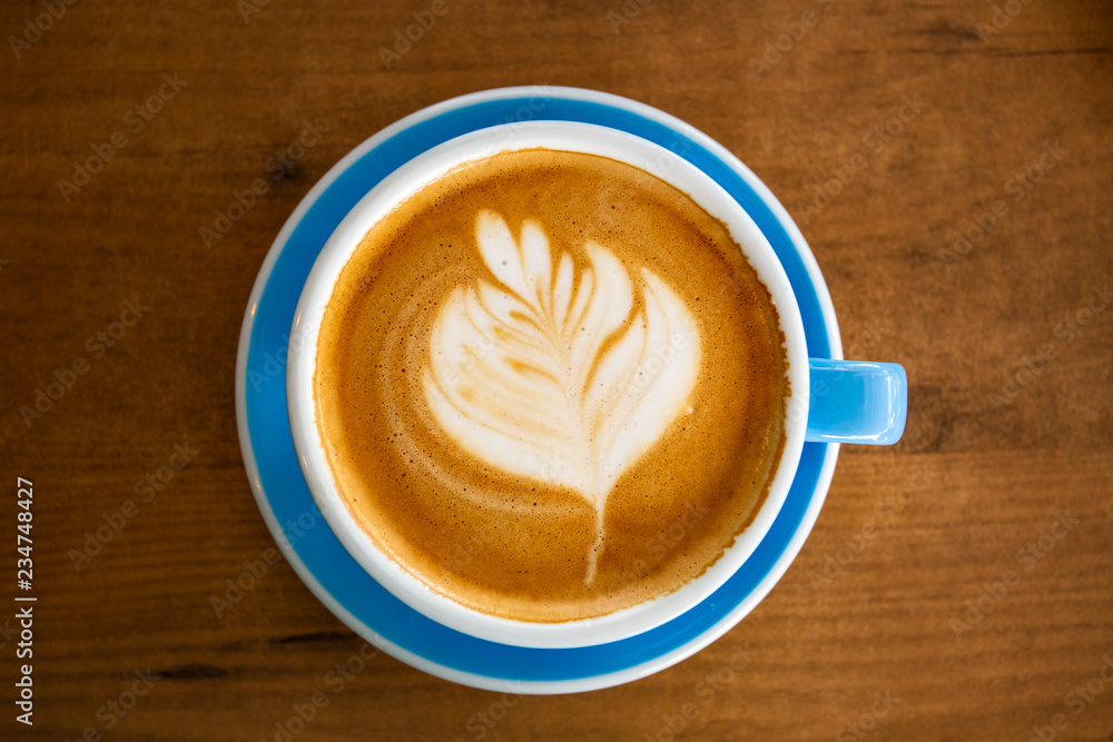 Cup of coffee with beautiful Latte art Cup of coffee with beautiful Latte art