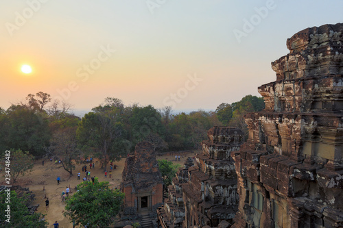 Phnom bakheng Temple in Angkor. Siem reap, UNESCO site Cambodia.