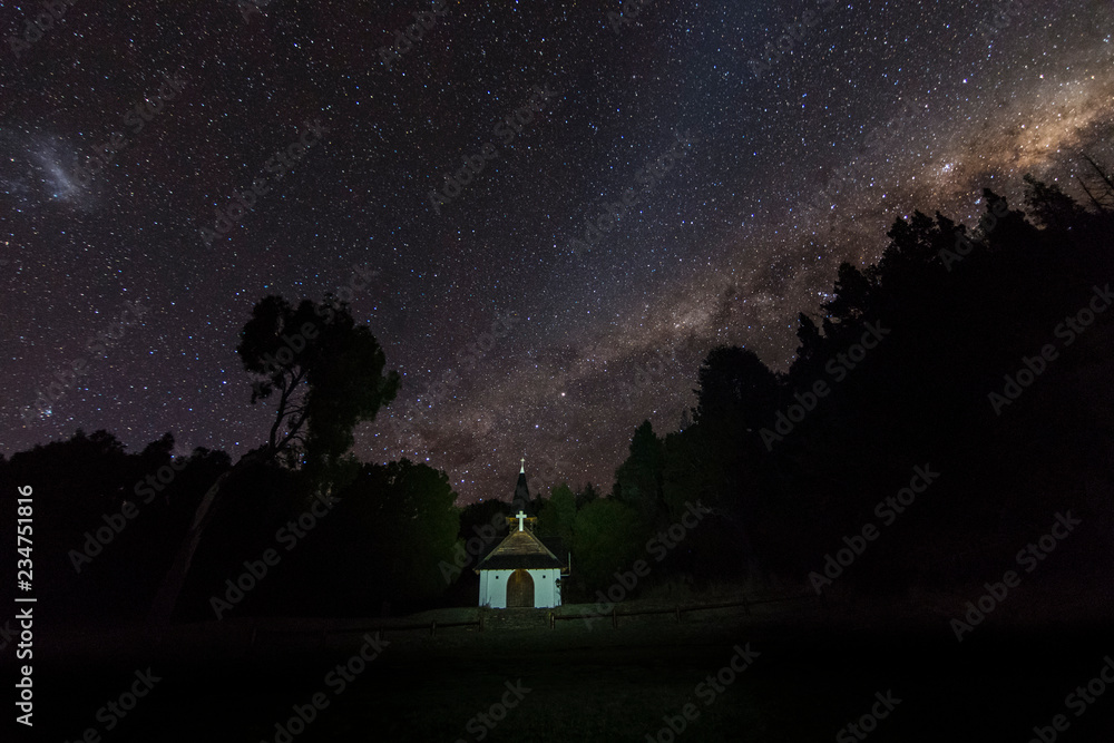 Small Chapel Beneath Milky Way