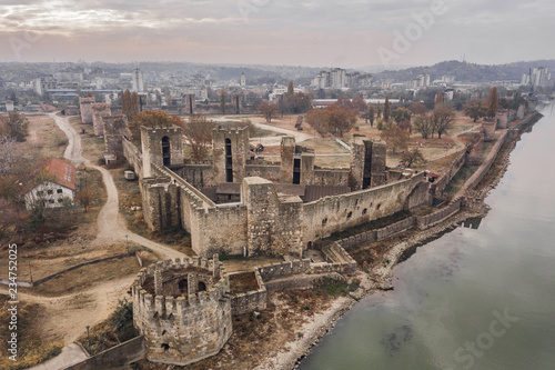 Принти на полотні Aerialv view of Smederevo Fortress in Serbia