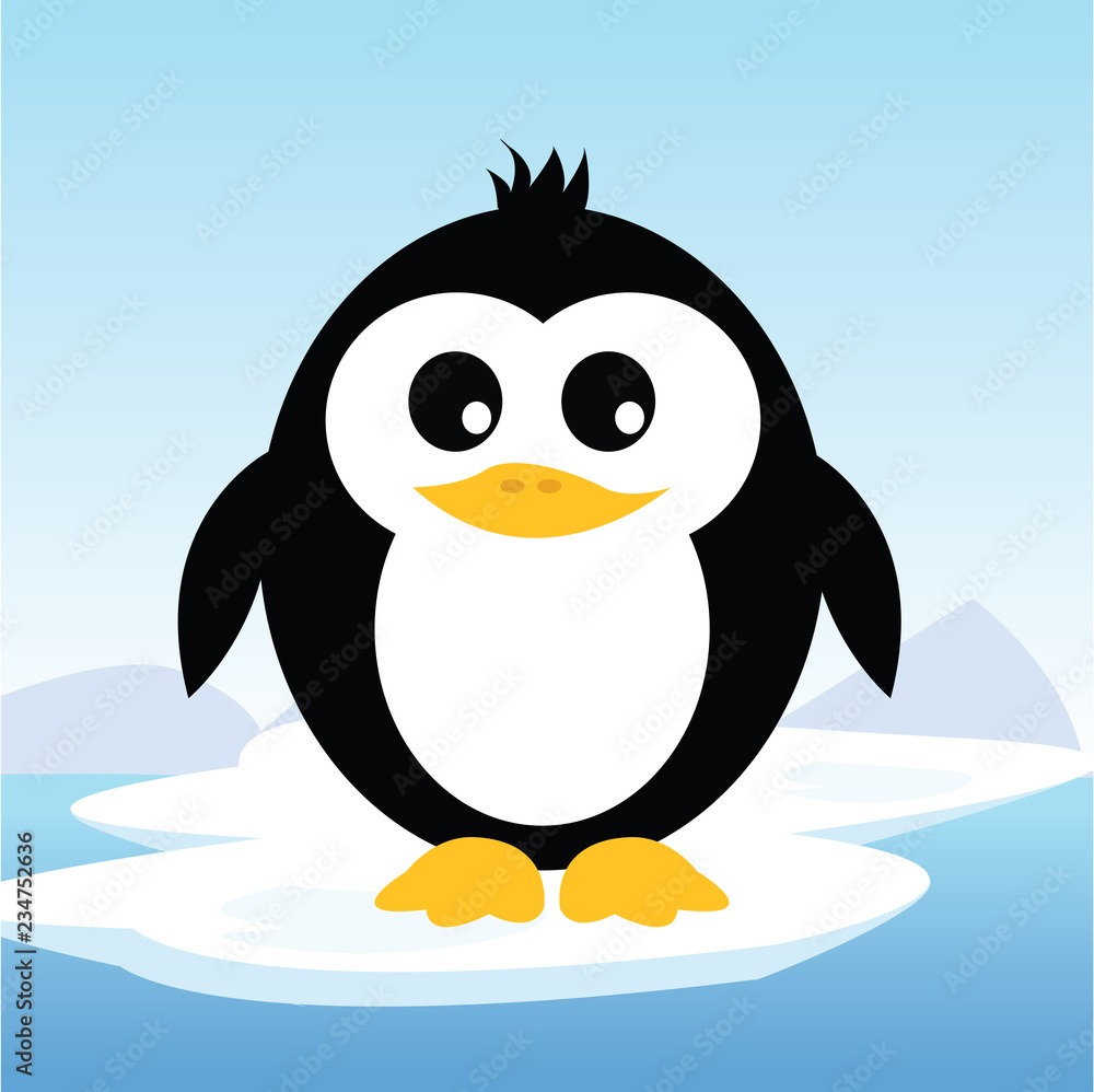 Obraz premium Penguin Standing on Ice in the Arctic