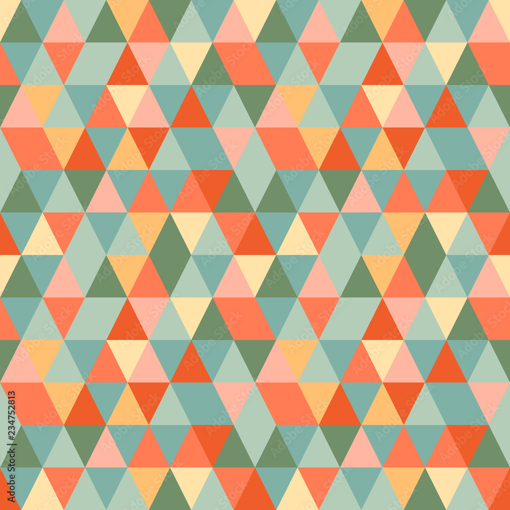Cheerful abstract triangle surface pattern, seamless vector repeat. Trendy minimal style. Great for textiles, wallpaper, scrapbooking, cards, apparel design, gift wrapping paper, home decor etc. Cheerful abstract triangle surface pattern, seamless vector repeat. Trendy minimal style. Great for textiles, wallpaper, scrapbooking, cards, apparel design, gift wrapping paper, home decor etc.