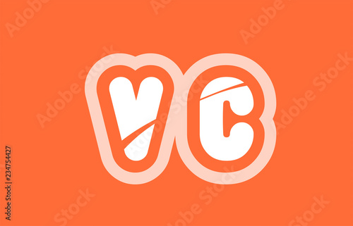 alphabet letter vc v c logo combination company icon design