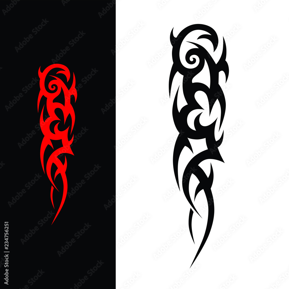 tribal tattoo vector art design, red pattern abstract element vintage on  white background Stock Vector | Adobe Stock