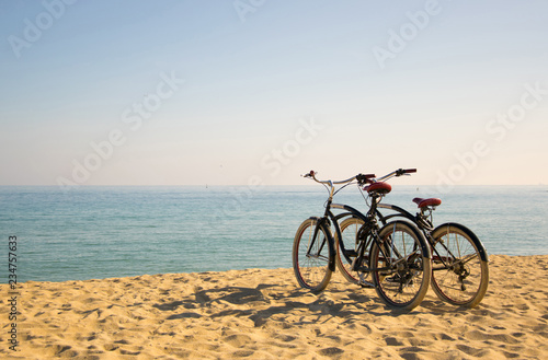 Fototapeta Naklejka Na Ścianę i Meble -  two bicycles on the beach
