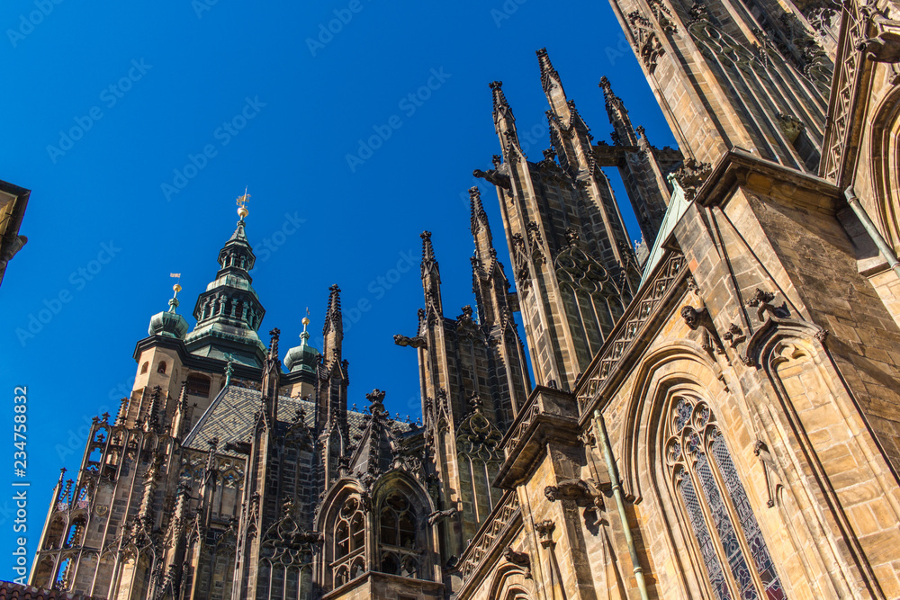 Detalhes de catedral na cidade de Praga na República Tcheca