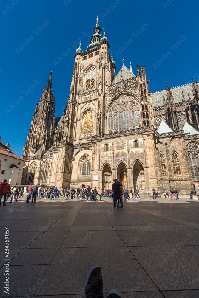Vista catedral na cidade de Praga na República Tcheca