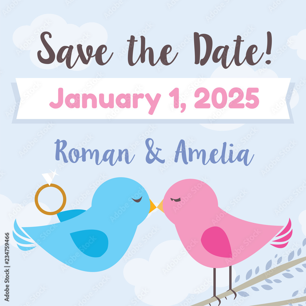 Save the Date - Love Birds Theme Save the Date - Love Birds Theme