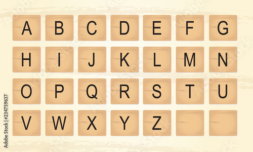 Wooden Tiles Alphabet Letters