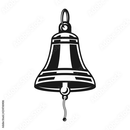 Obraz na plátně Nautical ship bell vector black object or element