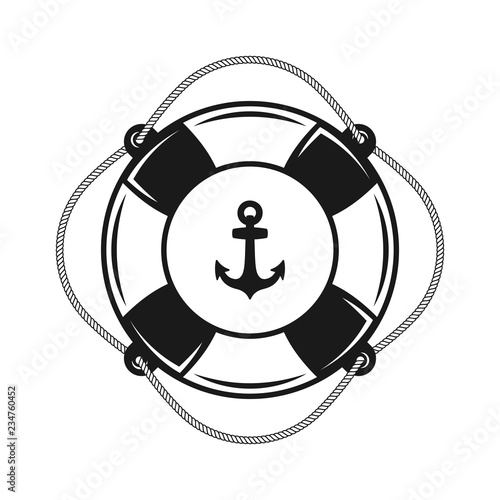 Lifebuoy vector object on white background 
