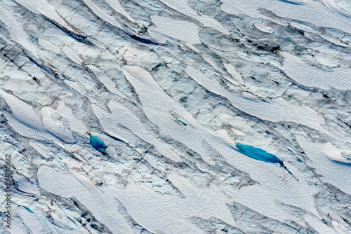 Amazing variations of blue on this aerial image of Tunsbergdalsbreen, Norway's longest glacier arm of the Jostedalsbreen ice cap