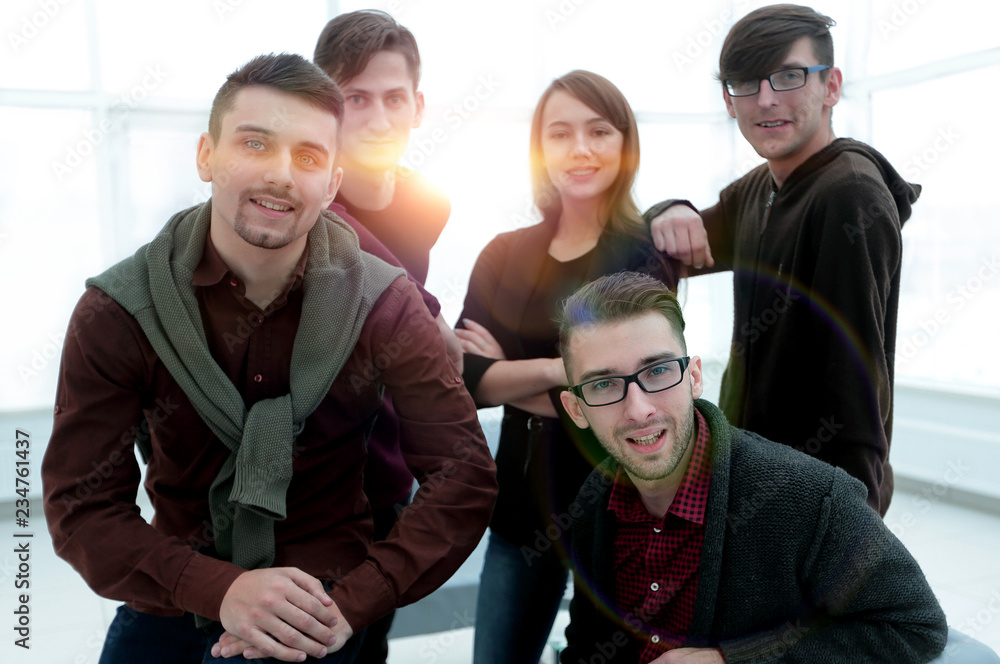 Obraz premium closeup portrait of successful business team.