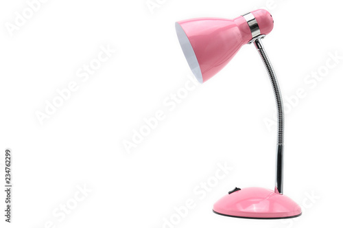 Pink table lamp on an isolated background