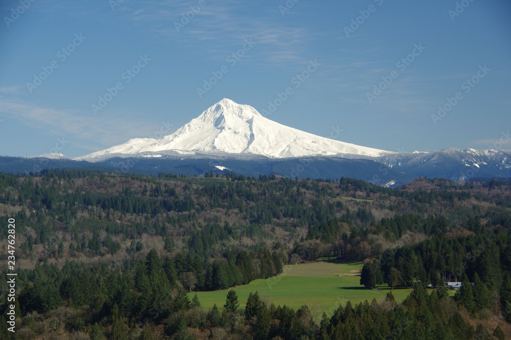 Mt Hood with Sandy River Valley