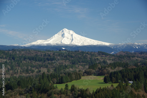 Obraz na płótnie Mt Hood with Sandy River Valley