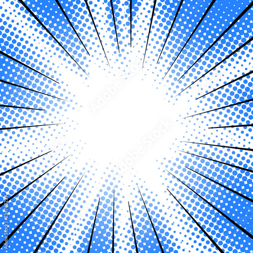 Radial speed motion lines. halftone effect comic manga style abstract background
