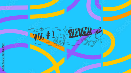 Abstract Cover For Vlog Video Blog Social Media Channel Vector Graphic