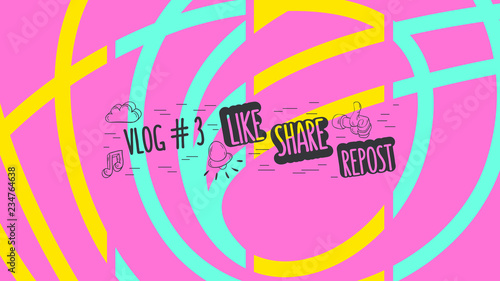 Abstract Cover For Vlog Video Blog Social Media Channel Vector Graphic