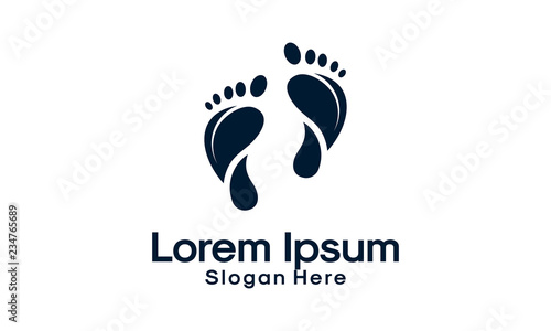 footprint foot mark leg walks vector logo image icon