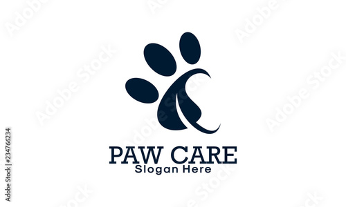 Beast Animal Paw Iconic Logo designs concept,paw and leaf logo design template