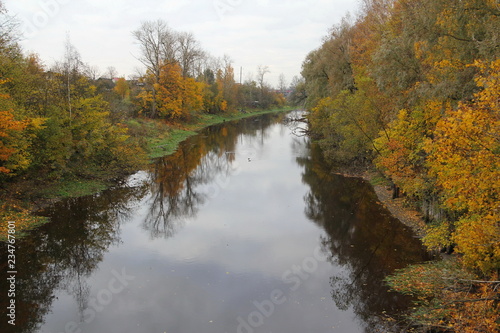 Autumn landscape on the river