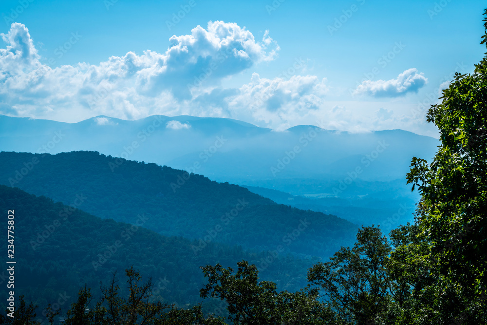 The beautiful Blue Ridge Parkway winding its way through North Carolina.