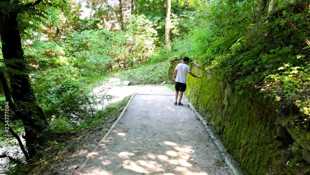 Man Walking Away In A Park Man Walking Away In A Park