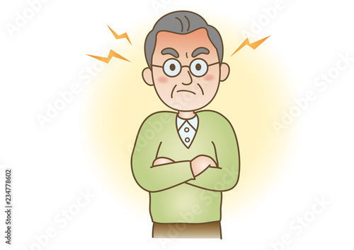 医療イラスト：認知症/性格変化（興奮）