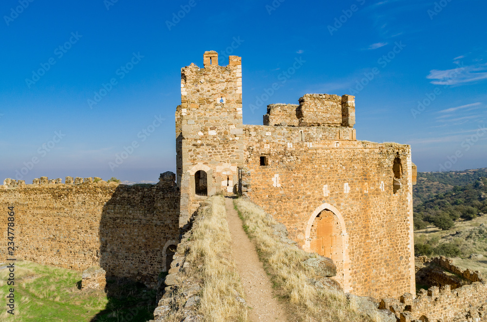 Ruins of templar castle of Montalban in Toledo
