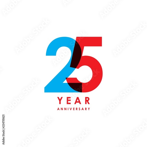 25 Year Anniversary Vector Template Design Illustration