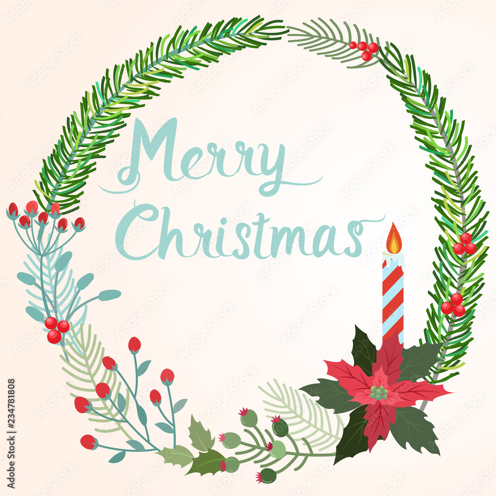 Christmas wreath vector design Christmas wreath vector design