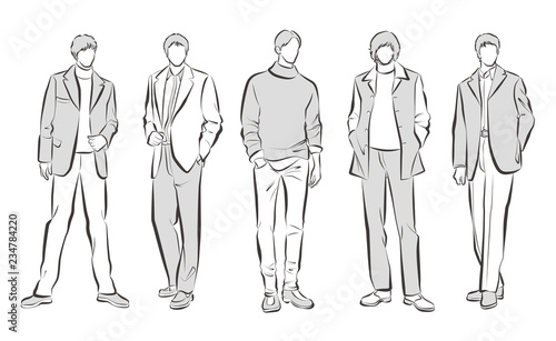 男性のファッションイラスト