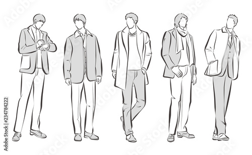 男性のファッションイラスト