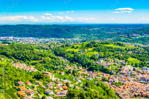 Aerial view of mendrisio town in Switzerland photo