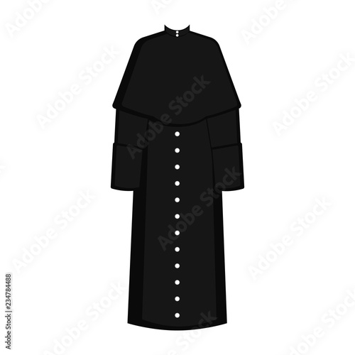 Isolated cassock image. Catholic priest. Vector illustration design
