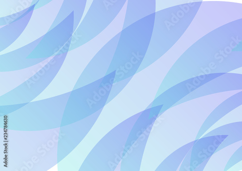 pastel blue petal abstract background, simple curve layer template, multicolor transparent backdrop, vector illustration