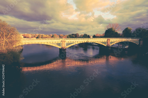 Richmond Railway Bridge, Thames River, Richmond, London, UK