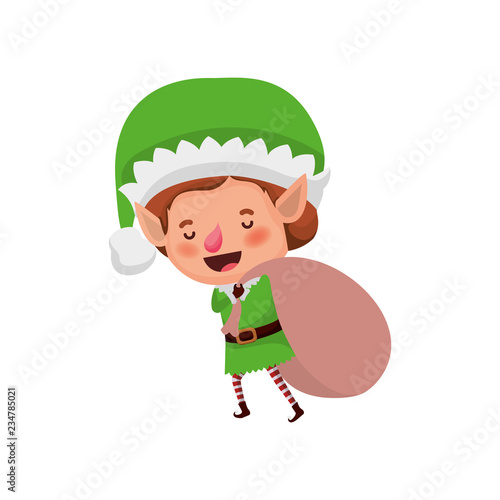 elf with gift bag avatar character