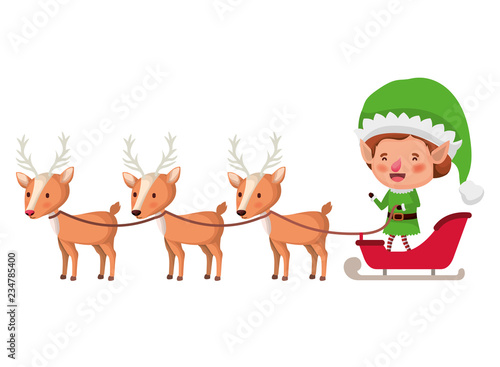 elf with sleigh avatar chatacter © grgroup