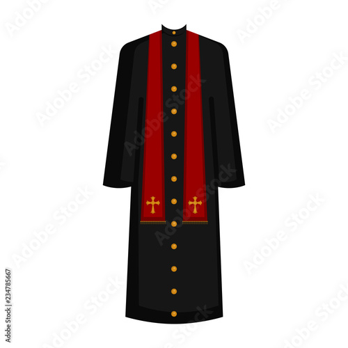 Isolated cassock image. Catholic priest. Vector illustration design