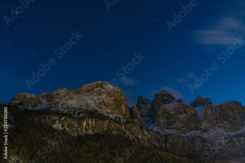 Night landscape in Colfosco, Dolomitas
