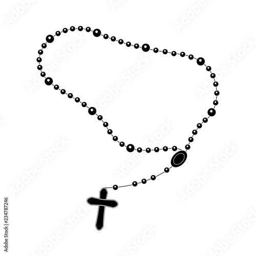 Isolated rosary beads silhouette. Vector illustration design photo